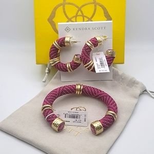 NWT KENDRA SCOTT MAYA HOOP EARRINGS & BRACELET SET